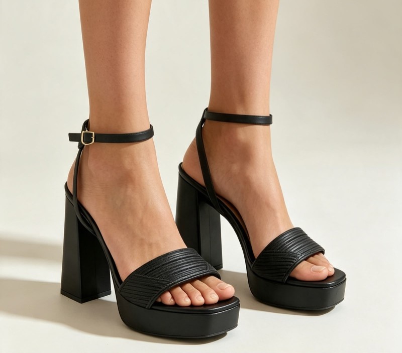 TACOS NEGROS CON PLATAFORMA TALLA 36