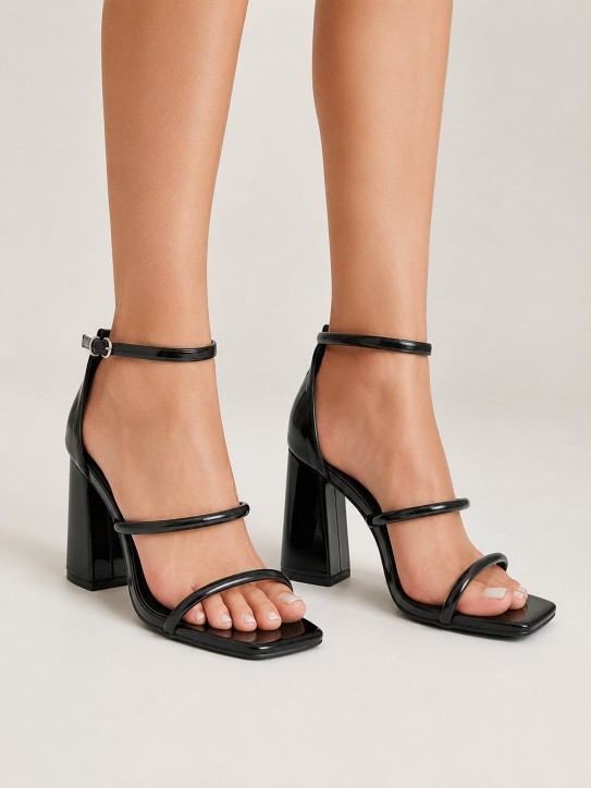 TACOS NEGROS CON TIRANTES TALLA 39
