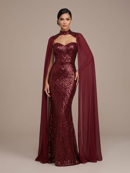 VESTIDO GUINDO  CON LENTEJUELAS