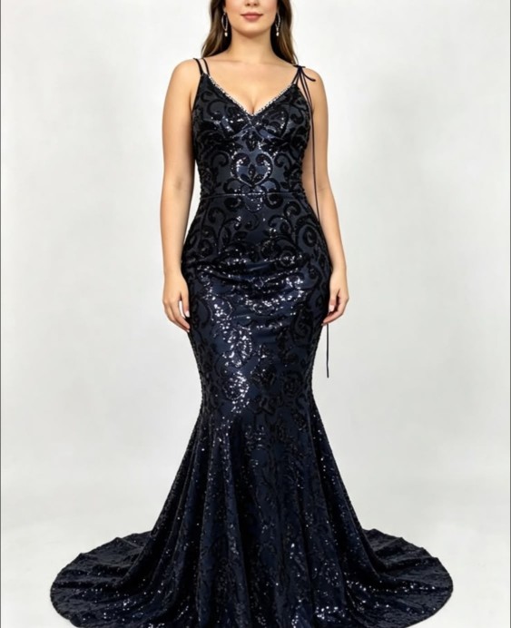 VESTIDO NEGRO CON LENTEJUELAS