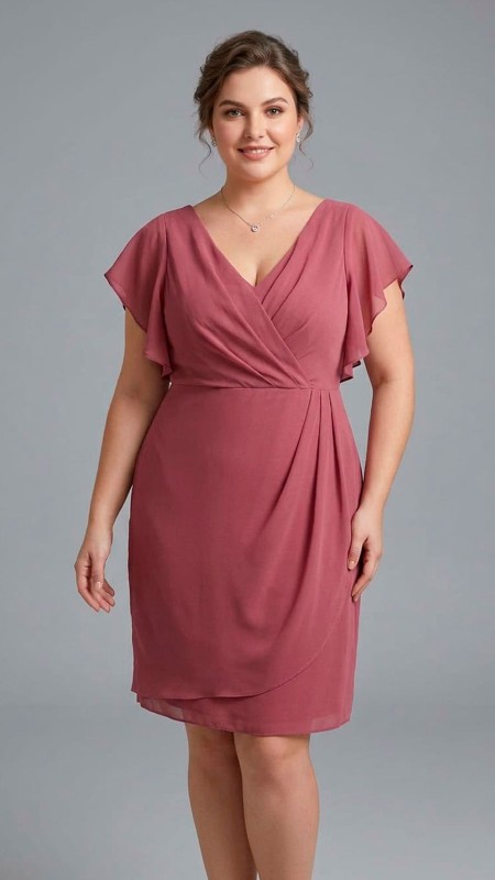 VESTIDO COLOR ROSA MALVA