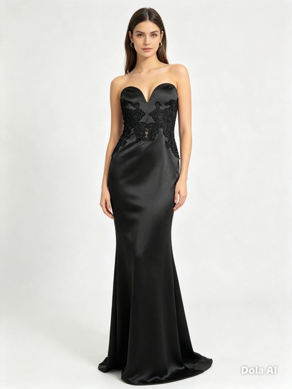 VESTIDO NEGRO SATINADO