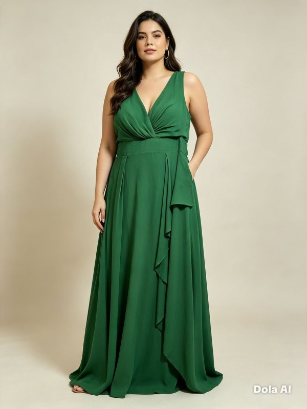 VESTIDO VERDE BOTELLA DE GASA