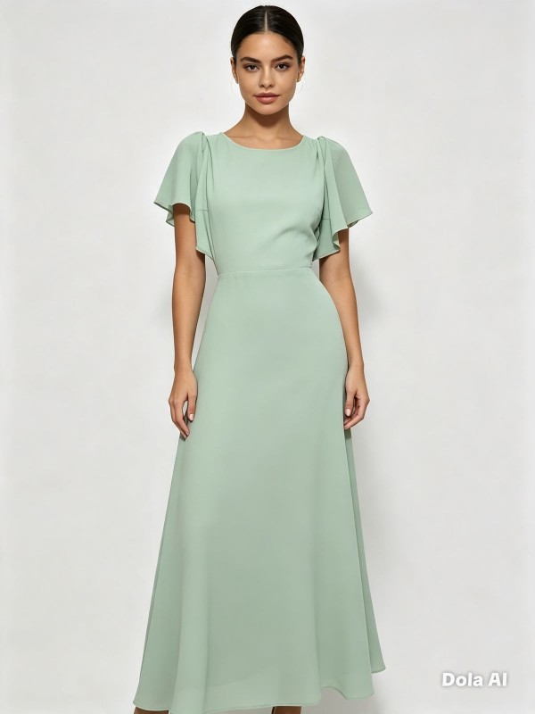 VESTIDO VERDE CLARO CON ABERTURAS