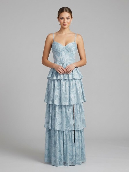 VESTIDO CELESTE DE TIROS