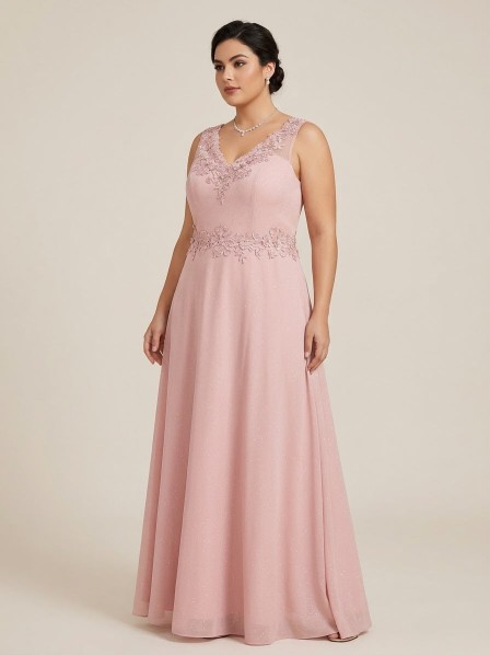 VESTIDO ROSA CON BRILLOS Y CORSET