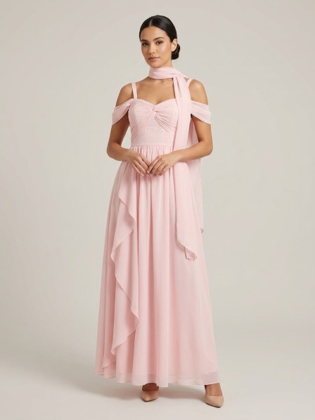 VESTIDO ROSADO BEBE CON CHALL