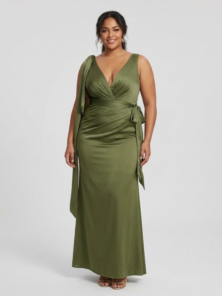 VESTIDO VERDE MILITAR SATIN