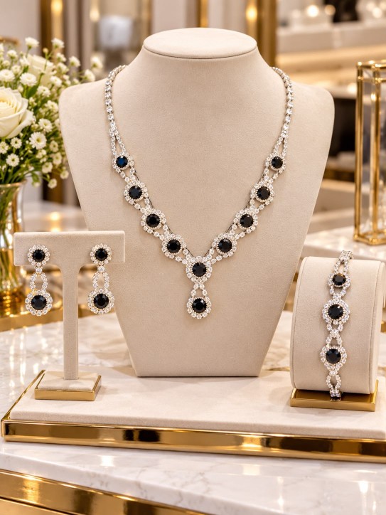 CONJUNTO DE AROS, COLLAR Y MANILLA