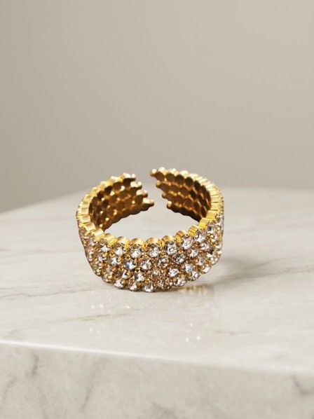 PULSERA TONO DORADO CON MULTIPLES CRISTALES BRILLANTES