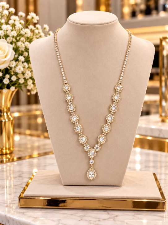 COLLAR PLATEADO EN FORMA DE GOTA