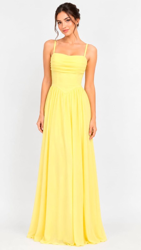 VESTIDO COLOR AMARILLO  DISEÑO VERANIEGO