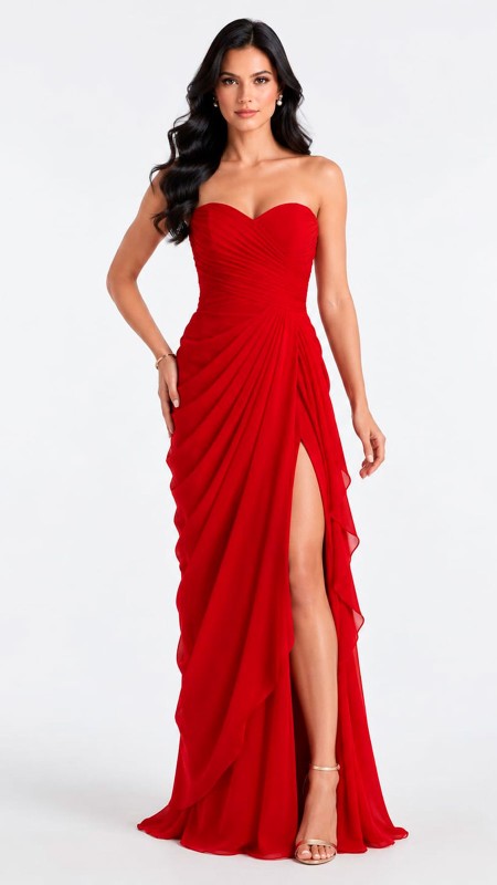 VESTIDO COLOR ROJO MODELO BEBY BOO