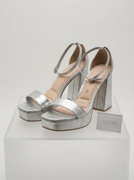 TACONES COLOR PLATEADOS LISO TALLA 37