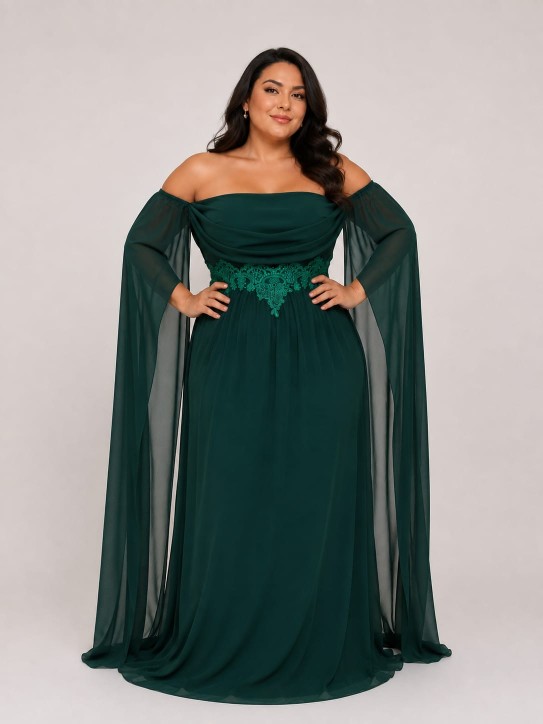 VESTIDO VERDE BOTELLA CON MANGAS